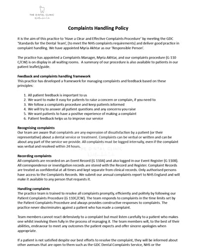 Complaints Procedure