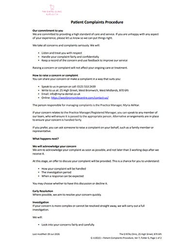 Complaints Policy